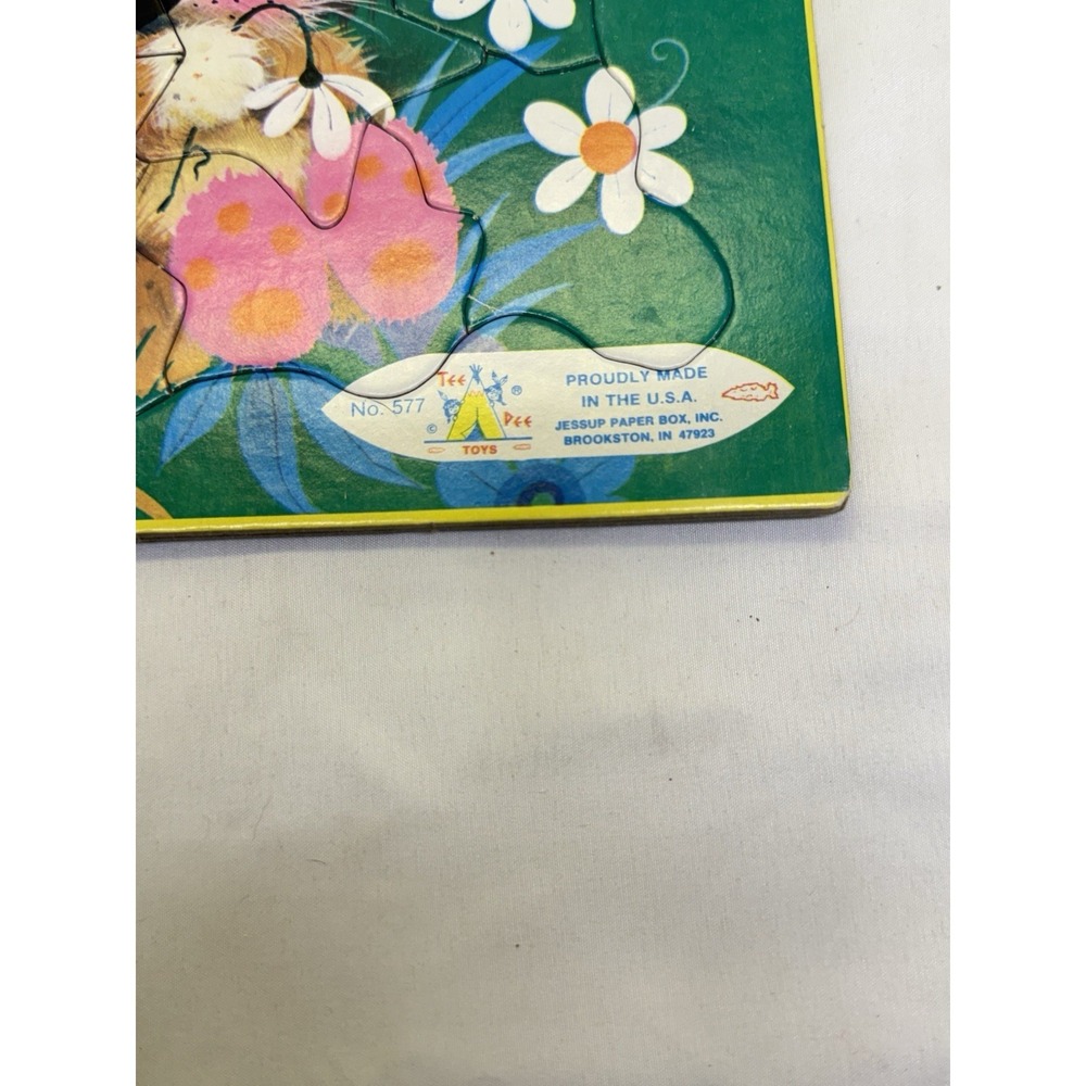 VTG (4) Tee Pee Toys Big Eye Animals Frame Tray Puzzles 8.5" x 11.75"  No 577 - Picture 7 of 13